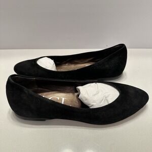 AGL‎ Attilio Giusti Leombruni Ballet Flat Shoes Black Metallic Sz 36.5 EU 6.5 US